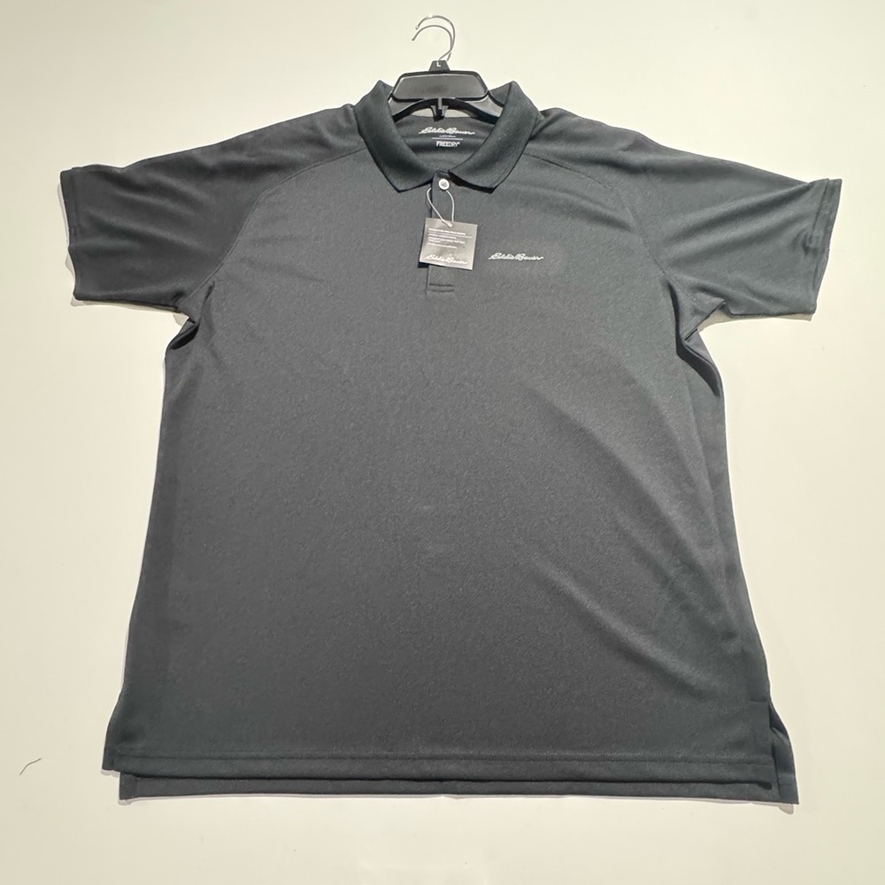 Eddie Bauer Resolution Pro Polo Shirt Mens Large Black UPF50+ Performance
